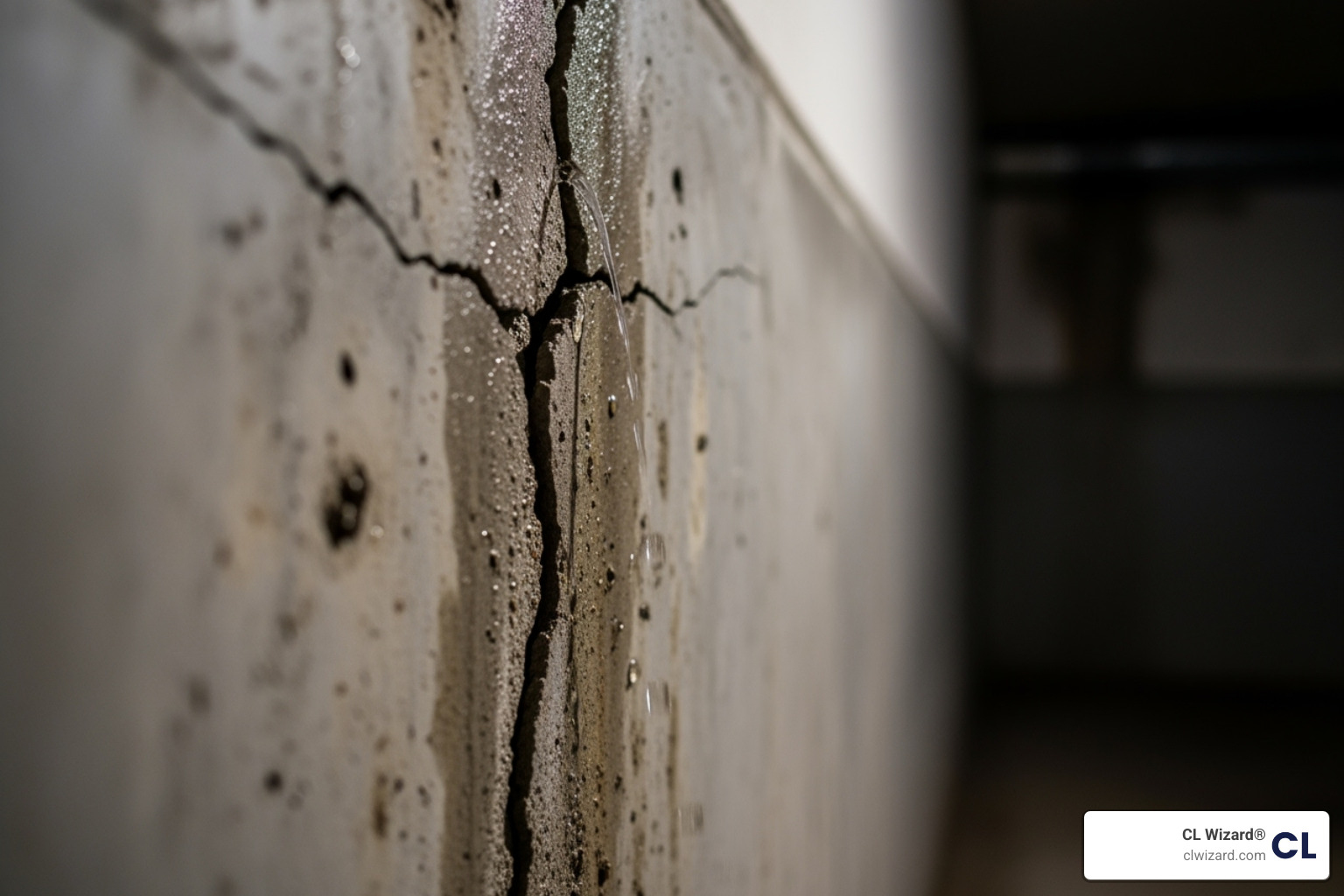 concrete basement wall crack leak repair