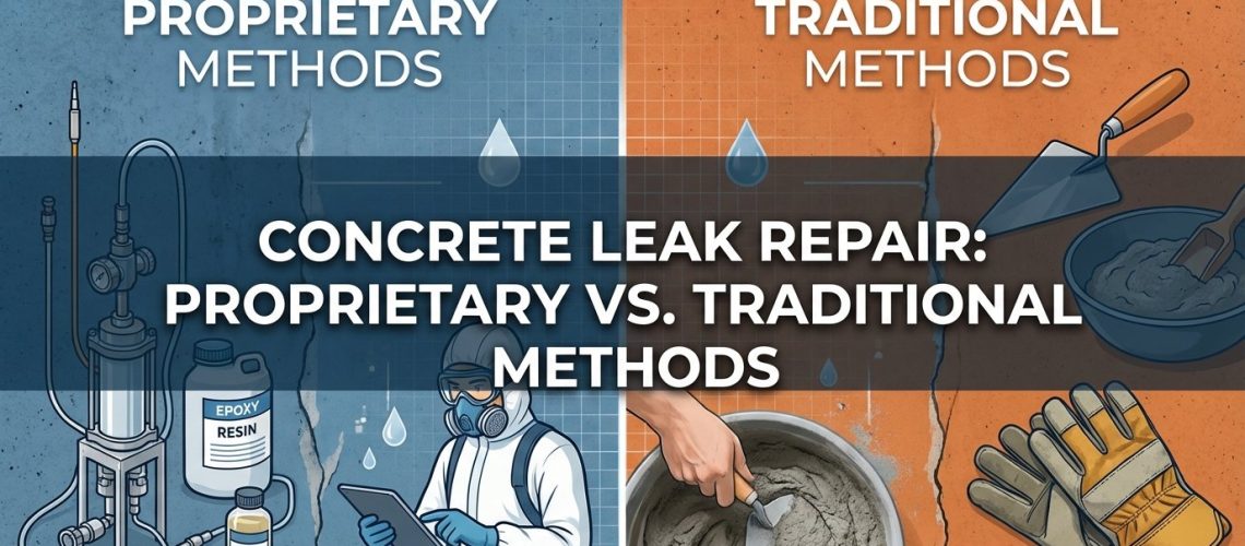 Concrete Leak Repair: Proprietary vs. Traditional Methods