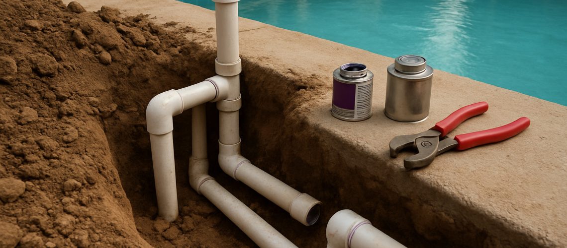 fixing leaks in underground pool pipes