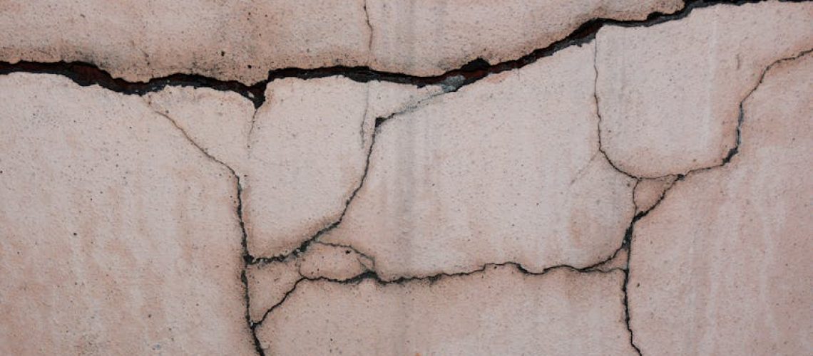 hairline crack in concrete slab foundation